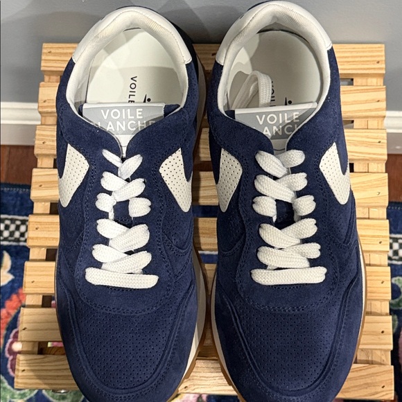 Voile Blanche Navy Suede Sneakers EU 37 / US 6.5 Italian Designer - Picture 3 of 10